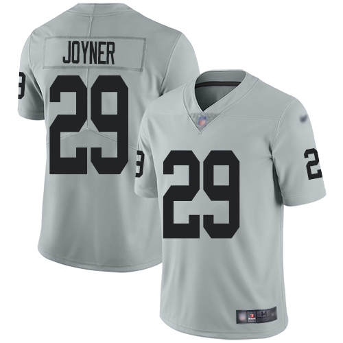 Men Oakland Raiders Limited Silver Lamarcus Joyner Jersey NFL Football #29 Inverted Legend Jersey